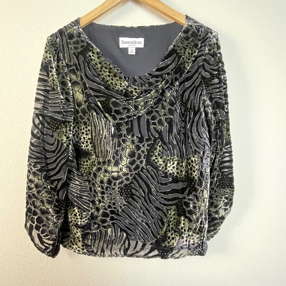 Danny Nicole Womens 16 Whimsgoth‎ Velvet Burnout Long Sleeve Top Blouses